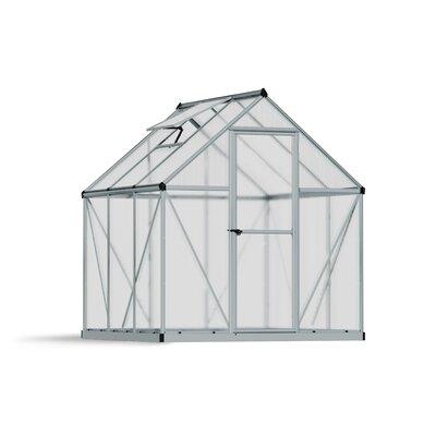 Canopia by Palram Mythos 6' W x 6' D Greenhouse Aluminum/Polycarbonate Panels in Gray/Green, Size 82.0 H x 72.8 W in | Wayfair 706770