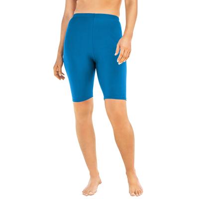 Plus Size Women's High-Waist Swim Bike Short by Swim 365 in Azure Blue (Size 16) Swimsuit Bottoms
