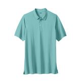 Men's Big & Tall Longer-Length Shrink-Less™ Piqué Polo Shirt by KingSize in Blue Green (Size 6XL)