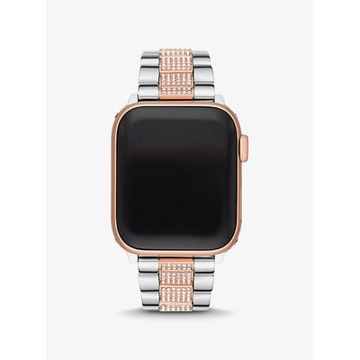 Michael Kors Pavé Two-Tone Strap For Apple Watch® Silver One Size
