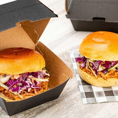 Restaurantware Paper Burger Box - Ripple Wall - 4