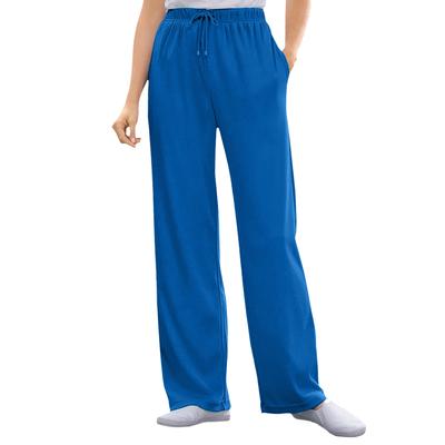 Plus Size Women's Sport Knit Straight Leg Pant by Woman Within in Bright Cobalt (Size M)