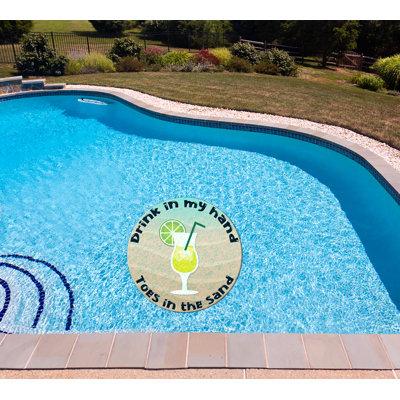 Slick Woody's Cornhole Co Drink In My Hand Toes In The Sand 7 Underwater Pool Mat, Size 30.0 H x 30.0 W in | Wayfair 2.5PT075