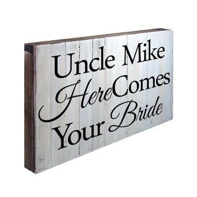 The Holiday Aisle® Personalized Here Comes Your Bride Wall Decor Wood in Black/Brown, Size 18.0 H x 18.0 W in | Wayfair