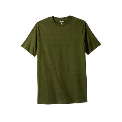 Men's Big & Tall Shrink-Less Lightweight Longer-Length Crewneck T-Shirt by KingSize in Hunter Marl (Size 7XL)