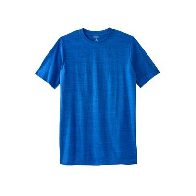 Men's Big & Tall Lightweight Longer-Length Crewneck T-Shirt by KingSize in Cobalt Marl (Size 7XL)