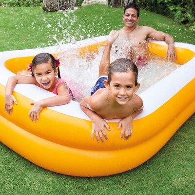 Intex kids 90in x 18 in Inflatable Family & Swimming Pool Swim Center Plastic | 18 H x 58 W x 90 D in | Wayfair 3 x 57181EP