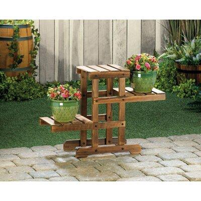 Millwood Pines Terwilliger Zigzag Pallet Rectangular Multi-Tiered Plant Stand Solid + Manufactured Wood in Brown, Size 19.5 H x 9.5 D in Wayfair