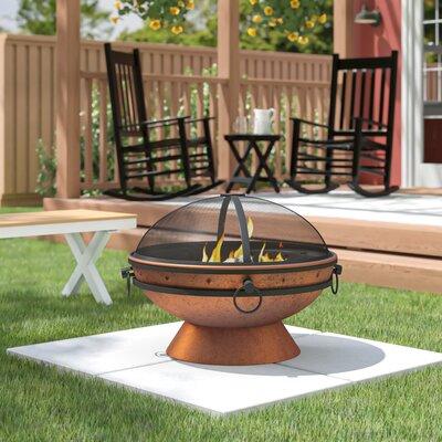 Arlmont & Co. Hurst Steel Wood Burning Fire Pit Steel in Brown/Gray | 24 H x 31 W x 31 D in | Wayfair BB53CA3B2093450DB8CE29715957A3AC