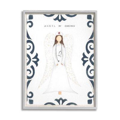 Stupell Industries Angel of Caring Hospital Doctor w/ White Wings - Painting Wood in Brown | 20 H x 16 W x 1.5 D in | Wayfair ae-673_gff_16x20