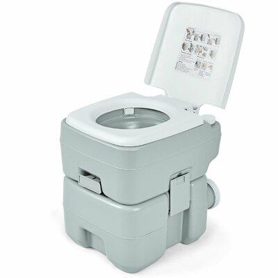 FRESCOLY Portable 0.01 GPF (Water Efficient) Rectangular One-Piece Toilet (Seat Included) in White | 16.5 H x 16 W x 14 D in | Wayfair