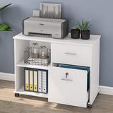 Latitude Run® Dayesha 2-Drawer Mobile Lateral Filing Cabinet Wood in White, Size 25.98 H x 31.5 W x 15.75 D in | Wayfair