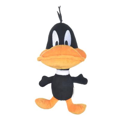 Looney Tunes Daffy Duck Big Head Plush Dog Toy, Medium, Black / Orange