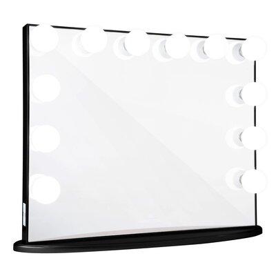 IMPRESSIONS VANITY · COMPANY Holly Glow Plus Vanity Mirror w/ 12 Clear LED Lights Dressing Makeup Mirror w/ Dimmer Switch in Black | Wayfair