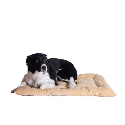 Large Pet Bed Mat , Dog Crate Soft Pad With Poly Fill Cushion by Armarkat in Beige