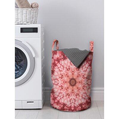 East Urban Home Ambesonne Batik Gradient Circle Batik w/ Spectral Pleats & Distressed Laundry Bag Fabric in Pink/Red | 19 H x 13 W in | Wayfair