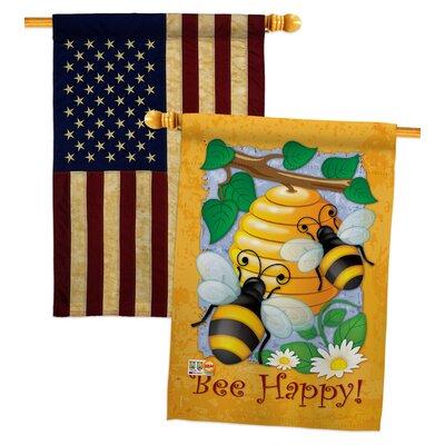 Breeze Decor Bee Happy House Flags Pack Bugs & Frogs Garden Friends Yard Banner 28 X 40 Inches Double-Sided Decorative Home Decor | Wayfair