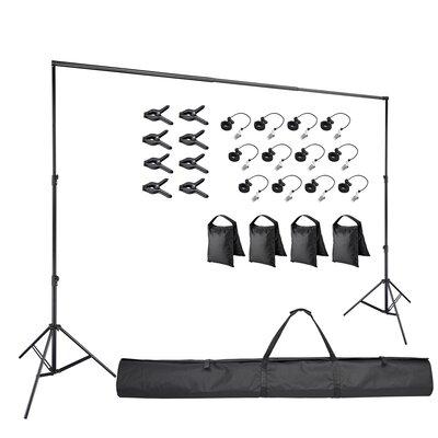 Yescom Adjustable Backdrop Support System Stand Photography Lighting Kit Metal | 115.5512 H x 43.3071 W x 119.7244 D in | Wayfair 01BST005-10FT-06