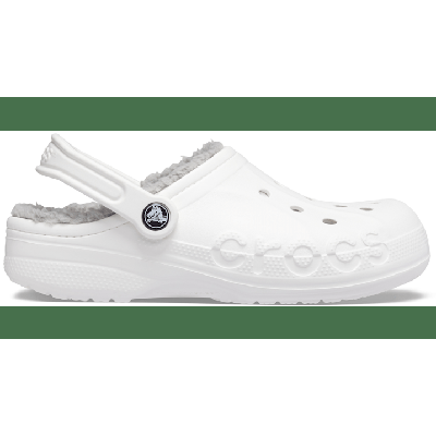 Crocs White / Light Grey Baya Lined Clog Shoes