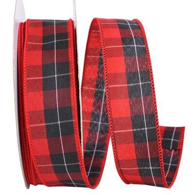 The Holiday Aisle® Plaid Ribbon Fabric in Black/Red, Size 1.5 H x 6.0 W x 6.0 D in | Wayfair 4E7F334088E7499AA565A4A8A16C745F
