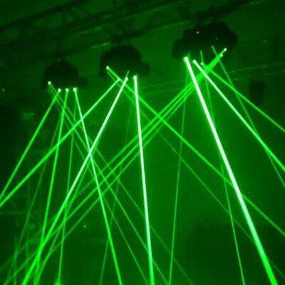 YXSUN 9 Eyes RGB Moving Spider Beam Laser Light Profession DMX DJ Party Stage Lighting | 10 H x 20 W x 22 D in | Wayfair W100314