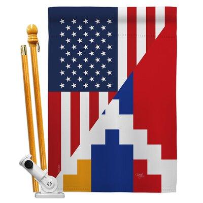 Breeze Decor 2-Sided Polyester 40 x 28 in. Flag Set in Black/Red/White | 40 H x 28 W in | Wayfair BD-CY-HS-108483-IP-BO-D-US20-BD
