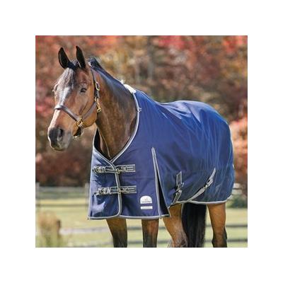 SmartPak Ultimate Turnout Blanket - 84 - Heavy (360g) - Navy w/ Charcoal & Grey Trim & White Piping