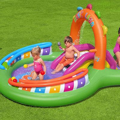 Bestway H2O GO Sing N Splash Inflatable PVC Backyard Swimming Pool Game Center Plastic | 53.94 H x 74.8 W x 116.14 D in | Wayfair 53117E-BW