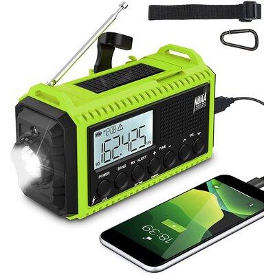 365usdeal Emergency Solar Hand Crank Radio in Green, Size 6.5 H x 3.7 W x 2.9 D in | Wayfair PDWR-007