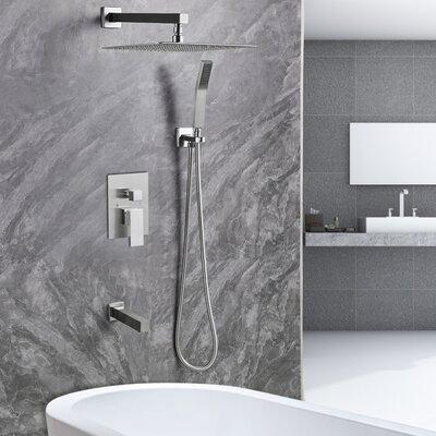 Upgauge Shower Faucet w/ Rough-in Valve, Stainless Steel in Gray | 17.32 H x 14.5 W in | Wayfair W0104F122