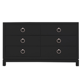 Artisan 6 Drawer Dresser - Black/silver