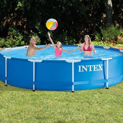 Intex 12'x30  Swimming Pool w Pump, Maintenance Kit (2 Pack) & 12' Pool Cover Steel in Gray | 30 H x 144 W x 144 D in | Wayfair