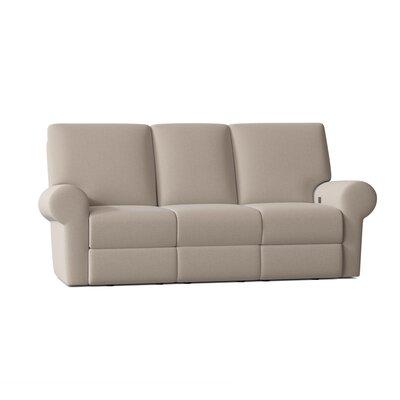 Wayfair Custom Upholstery™ Emily 90" Rolled Arm Reclining Sofa Polyester in Gray/Brown, Size 42.0 H x 90.0 W x 40.0 D in