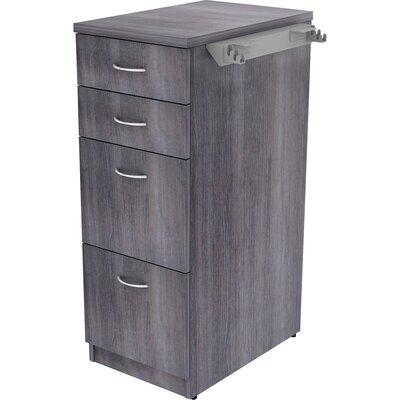 Lorell Relevance Series Charcoal Laminate Office Furniture Storage Cabinet - 4-Drawer - 15.5  X 23.6  X 40.4  - 4 X File Drawer(S) in Black Gray