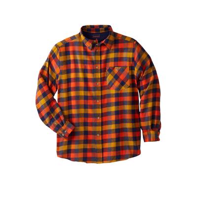 Men's Big & Tall Boulder Creek™ Flannel Shirt by Boulder Creek in Khaki Check (Size 6XL)