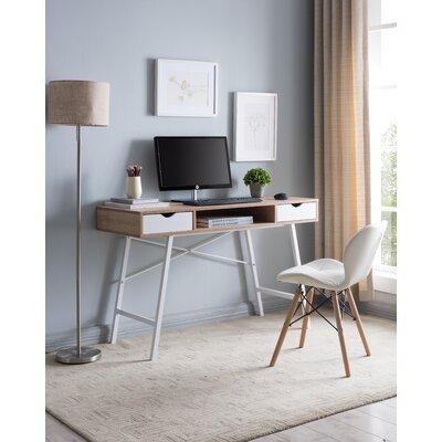 Ebern Designs Genesee Desk Wood/Metal in Brown/White | 29.9 H x 47.2 W x 18.9 D in | Wayfair AEE320D5235A41D3B26032EC1121E954