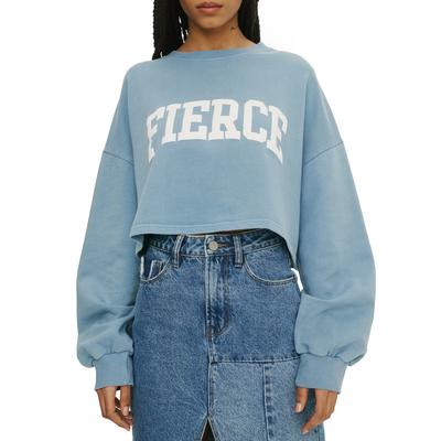 Eleven Paris Cotton Fierce Cropped Sweatshirt - Blue Heaven