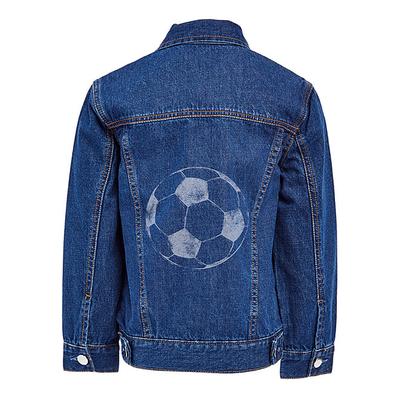 HighFive Crew Boys' Denim Jackets Blue - Blue Washed Soccer Back Denim Jacket - Toddler & Boys