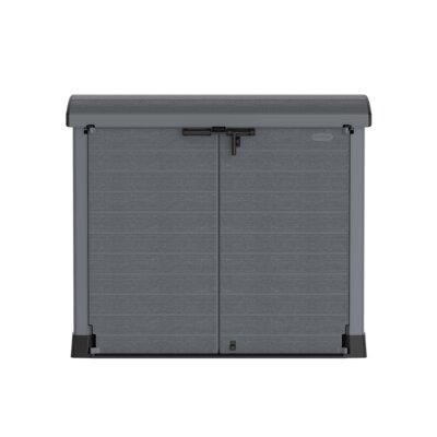 Duramax Building Products Arc Lid Rattan Horizontal Garbage Shed in Gray | 49.2126 H x 57.0866 W x 32.3228 D in | Wayfair 86633
