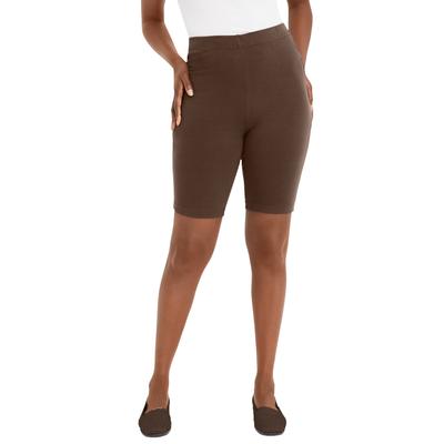 Plus Size Women's Everyday Stretch Cotton Bike Short by Jessica London in Chocolate (Size 38/40)