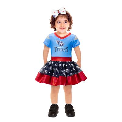 Girls Toddler Navy Tennessee Titans Tutu Tailgate Game Day V-Neck Costume
