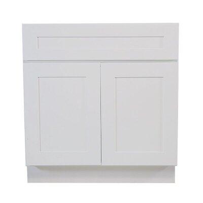 L&C Cabinetry 36 Inch Kitchen Corner Sink Base Cabinet - Shaker Style Maple, Wood in White | 34.5 H x 36 W x 25 D in | Wayfair ND2 SB36