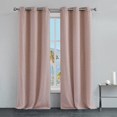 Juicy Couture Melody Room Darkening Window Curtain 2-Panel Sets Polyester in Pink/Brown | 84 H x 38 W in | Wayfair JYC015162