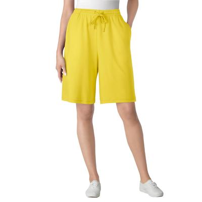 Plus Size Women's Sport Knit Short by Woman Within in Primrose Yellow (Size 3X)