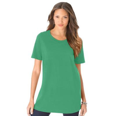 Plus Size Women's Crewneck Ultimate Tee by Roaman's in Tropical Emerald (Size 5X) Shirt