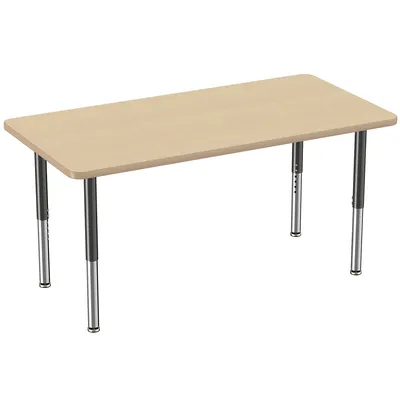 30in x 60in Rectangle T-Mold Adjustable Activity Table with Super Leg - Maple/Maple