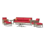 Grantina 7-Piece Sofa & Club Chair Set - Sunset Red