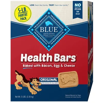 Blue Buffalo Health Bars Crunchy Dog Treat Biscuits, Bacon Egg & Cheese (5 lbs.)