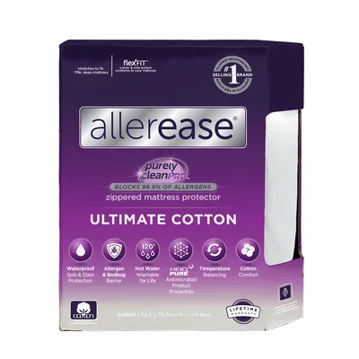 AllerEase Ultimate Protection & Comfort Temperature Balancing Mattress Protector - Queen