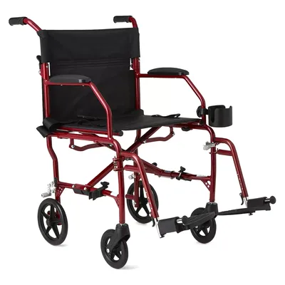 Ultra Lightweight Transport Wheelchair, Burgundy